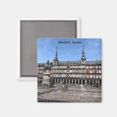 Dessin d'une place à Madrid, Espagne, aimant (Recto/Verso)