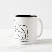 Dessin en ligne d'Ishmael sur tasse à café. (Devant droit)