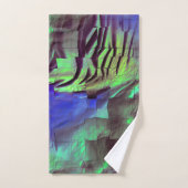 dessin en mosaïque Abstraite de vert et bleu rusti (Serviette à main)