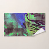 dessin en mosaïque Abstraite de vert et bleu rusti (Serviette à main)