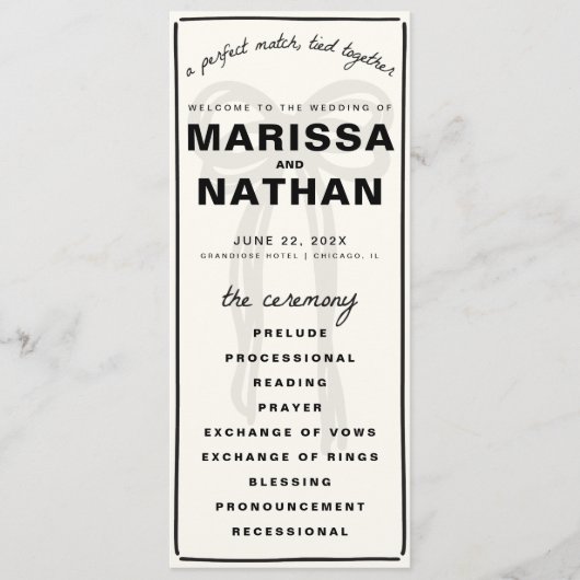 Dessin Ensemble Programme De Mariage De Bow (Devant)