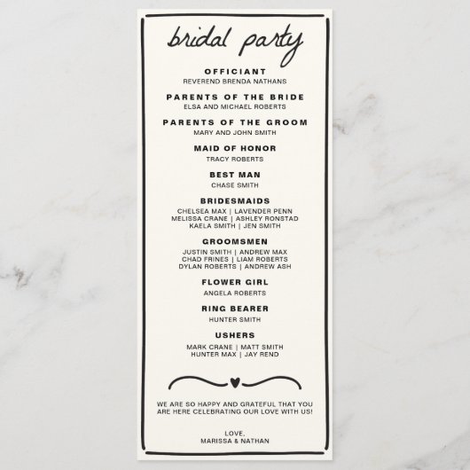 Dessin Ensemble Programme De Mariage De Bow (Dos)