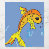 dessin étiquette de vin de poisson (Étiquettes simples)