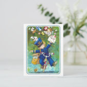 Dessin facteur à vélo briefkaart (Staand voorkant)