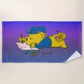 Dessin Ferald Avec Serviette De Plage Crayons (Devant)