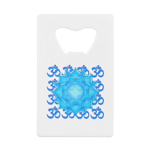 Dessin Fleur Lotus De Verre Bleu Avec Motif Om (Devant)