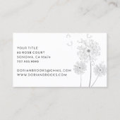 Dessin floral délicat Carte de visite monogramme (Dos)