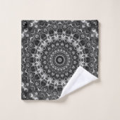 Dessin géométrique mandala noir et blanc (Gant de toilette)