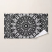 Dessin géométrique mandala noir et blanc (Serviette à main)