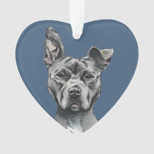 Dessin gris beau de chien de Terrier de pitbull (devant)