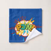 Dessin humoristique Éclatement POW Texte Superhero (Gant de toilette)