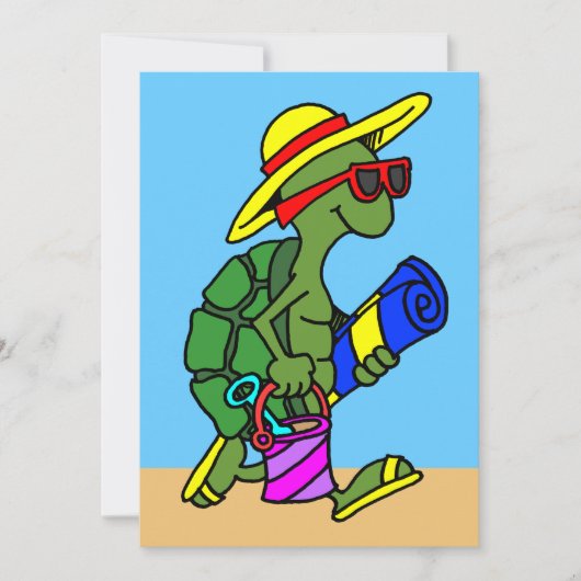 Dessin Invitation de tortue d'été (Devant)