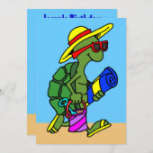 Dessin Invitation de tortue d'été (Devant / Derrière)