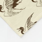 Dessin japonais d'une grue, couverture en polaire  (Coin)