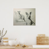 Dessin Kangaroos - Impression d'art (Cuisine)