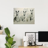 Dessin Kangaroos - Impression d'art (Bureau à domicile)