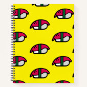 Dessin Kawaii Sushi, riz au poisson et Carnet aux  (Devant)