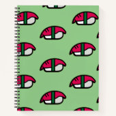 Dessin Kawaii Sushi, riz au poisson et Carnet aux (Devant)