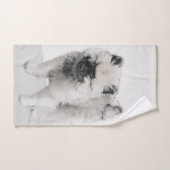 Dessin Keeshond Chiot - Joli dessin original Chien (Serviette à main)