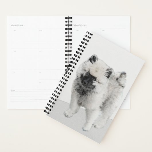 Dessin Keeshond Chiot - Joli dessin original Chien (Devant avec enveloppe)