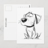 Dessin le plus simple. Chien drôle. Carte postale (Devant / Derrière)