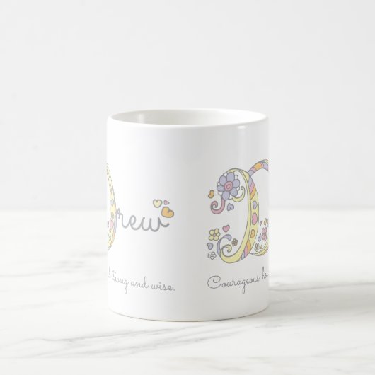Dessin lettre D nom signifiant mug monogramme (Centre)
