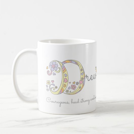 Dessin lettre D nom signifiant mug monogramme (Gauche)