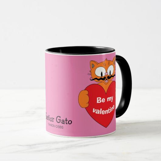 Dessin Mustache Chat Senor Gato Valentines Mug (Devant droit)