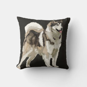 Dessin numérique Husky sur coussin