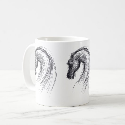 Dessin original 1 Cheval Année Zodiac Mug (Devant gauche)