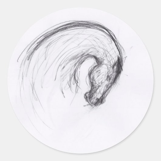 Dessin original 2 Cheval Année Sticker Zodiac (Devant)