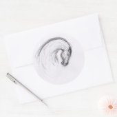 Dessin original 2 Cheval Année Sticker Zodiac (Enveloppe)