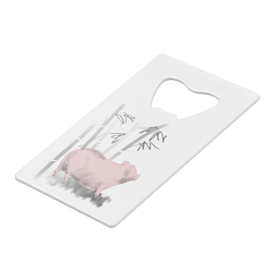 Dessin original Pig et bambou Ouverture de bouteil (Dos Angle)