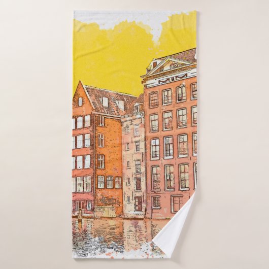 Dessin ou illustration de couleur d'eau (Serviette de bain)