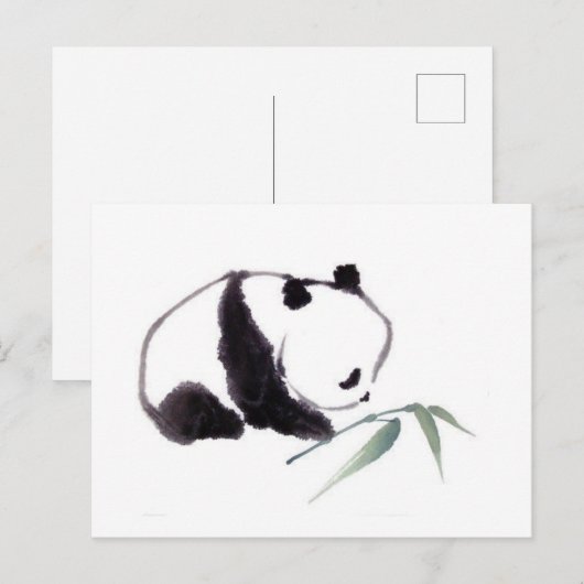 Dessin panda briefkaart (Voorkant / Achterkant)