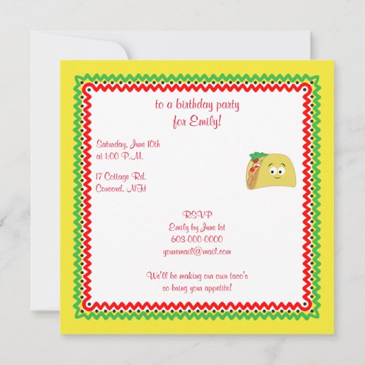 Dessin Pinata Invitation Anniversaire (Dos)