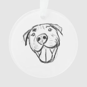 dessin pitbull simple amoureux des chiens noir bla