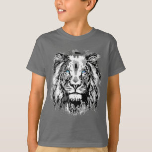 Dessin Portrait de Lion Gris - T-shirt Lion Boys