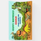 Dessin Préhistorique Dinosaur Bannière de fête d'a (Vertical)