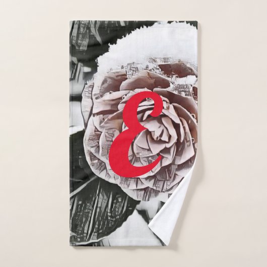 Dessin Rose de neige congelée (Serviette à main)