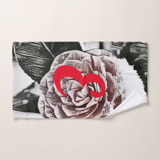 Dessin Rose de neige congelée (Serviette à main)