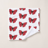 Dessin rouge de papillon (Gant de toilette)