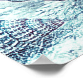 Dessin simple à la main de coquillages | Poster (Coin)