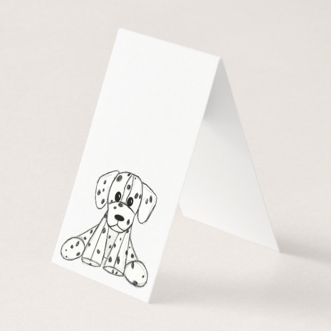 Dessin simple de contour de chien en peluche dalma (Front)