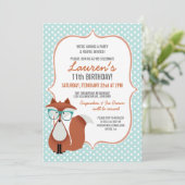 Dessin sucré Renard rouge Invitations de fête d'an (Debout devant)