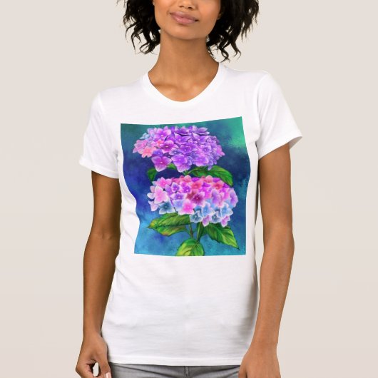 Dessin T-shirt à fleurs d'Hydrangea (Devant)