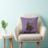 Dessin Tortoiseshell Kitten sur coussin pourpre (Chaise)