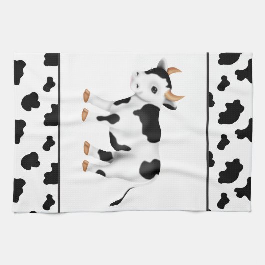 Dessin Vache de campagne serviette de cuisine (Horizontal)