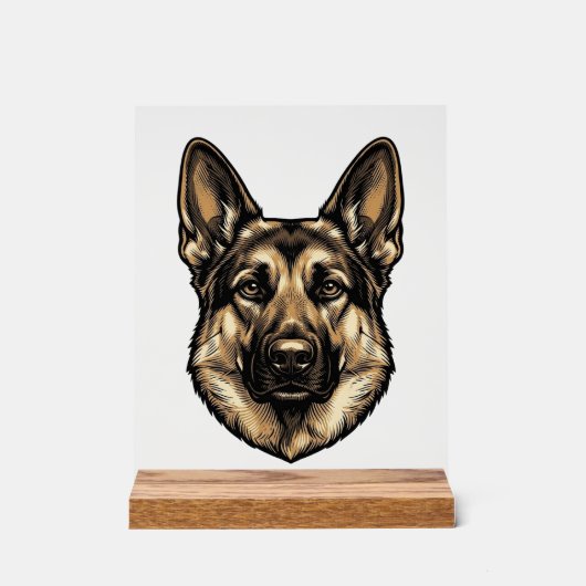 Dessin vectoriel de chien de berger à gravure vint (Recto)