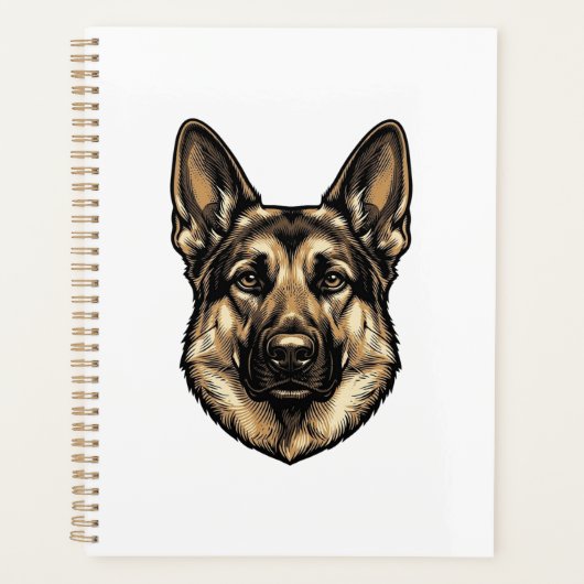 Dessin vectoriel de chien de berger à gravure vint (Devant)